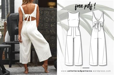 Unfettered Patterns | Wide leg jumpsuit pattern, Jumpsuit pattern, Diy sewing clothes