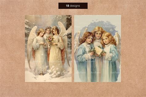 Victorian Ephemera Christmas Angels Card Set - Design Cuts