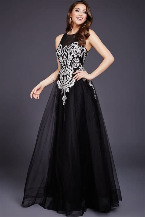 Black and White Sleeveless A line Dress 37062 | Evening dresses, Designer evening gowns, Dresses