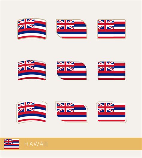 Vector flags of Hawaii, collection of Hawaii flags. 11690814 Vector Art ...