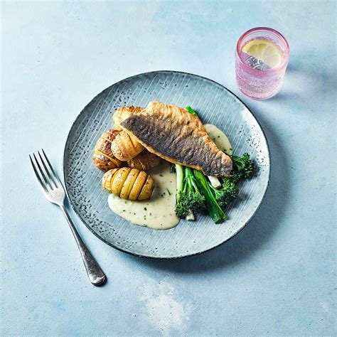 A quick and easy Sea Bass With A Chive Velouté Sauce recipe, from our authentic French cuisine ...