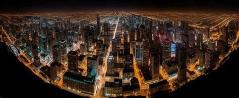 Premium AI Image | A night view of a city with the lights on