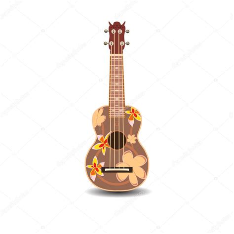 Vector illustration of hawaiian guitar ukulele isolated on white ...