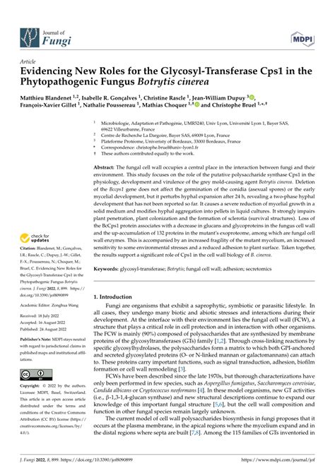 (PDF) Evidencing New Roles for the Glycosyl-Transferase Cps1 in the ...