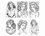 12 Beautiful Pin Up Girls Coloring Pages For Adults Grayscale  sketch template