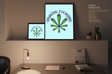 Lit weed joint form into cannabis leaf logo illustrations By ...