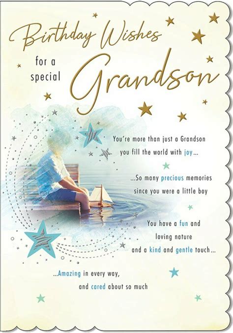 To A Special Grandson On Your Birthday Greeting Card - 9 x 6.25 Inches ...