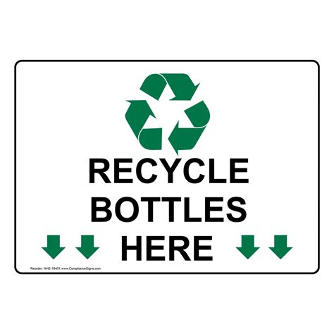 Recyclable Items Sign - Recycle Bottles Here