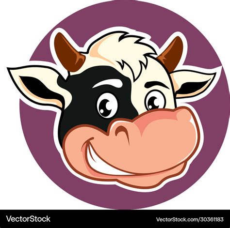 Cow head cartoon Royalty Free Vector Image - VectorStock