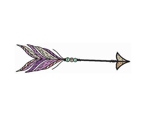 Arrow With Feathers Machine Embroidery Designs / Tribal Embroidery Pattern / Arrow Bow Digital ...