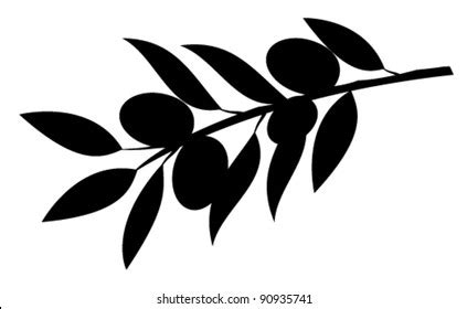 Vector Olive Branch Silhouette Stock Vector (Royalty Free) 90935741 | Shutterstock