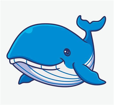 linda ballena azul divertida. ilustración animal de dibujos animados aislados. vector de ...