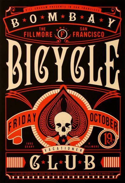 Bombay Bicycle Club - The Fillmore - October 19, 2012 (Poster) - Amoeba Music