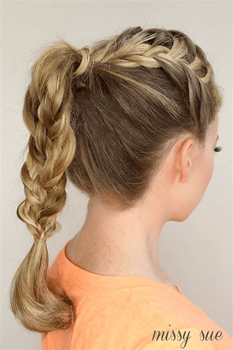 Triple French Braid Double Waterfall Ponytail