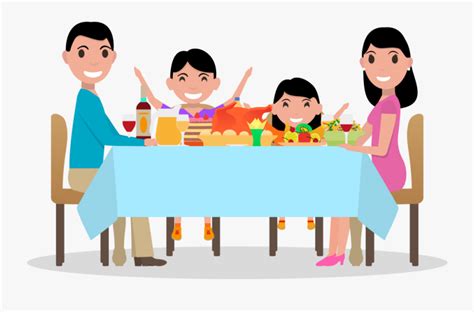 Family Sitting At Dinner Table Cartoon , Free Transparent Clipart ...