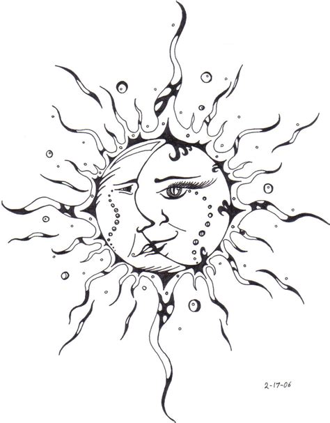 Half Sun Half Moon Drawing at GetDrawings | Free download