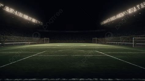 Football Stadium Soccer Pitch At Night Empty Grass Background, 3d Rendering Empty Soccer Field ...