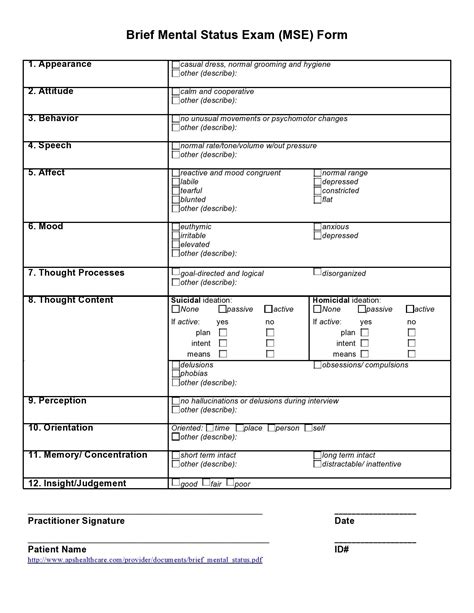 47 Free Mental Status Exam Templates (MSE Examples) ᐅ TemplateLab