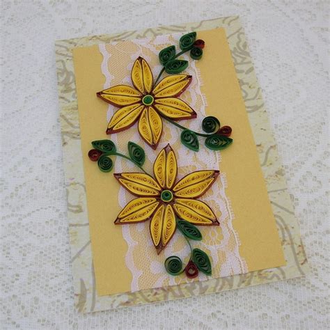 Paper Quilling Greeting Card Paper Quilled Yellow DAISIES on