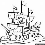 Pirate Ship Online Coloring Page sketch template