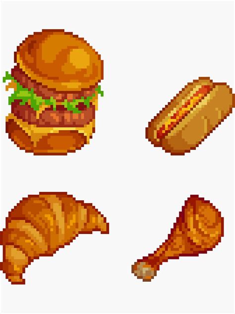 "Pixel Art Food Icons " Sticker for Sale by Rappenem | Redbubble