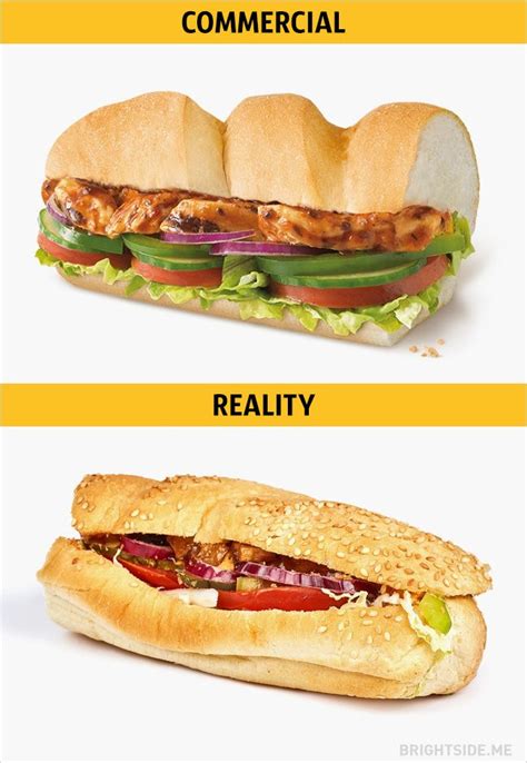 Expectation Versus Reality, Photos Of Junk Food As Seen On TV