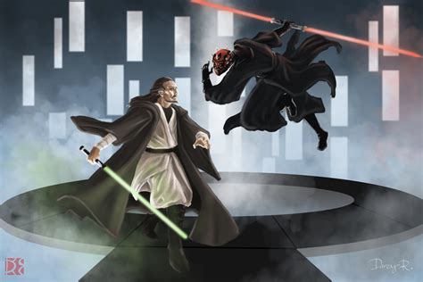 ArtStation - Qui-Gon Jinn vs Darth Maul , Darcy Recolizado