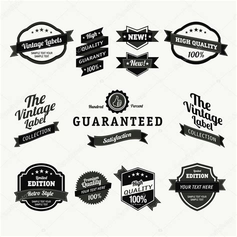 Premium and High Quality Labels vintage design — Stock Vector © alexdremlyuga #13533225
