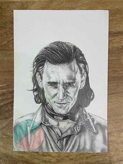 A4 Loki pencil portrait drawing Loki series ORIGINAL piece | Etsy