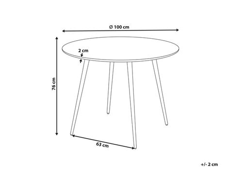 Round Dining Table ⌀ 100 cm Light Wood BJORKA | Beliani.de