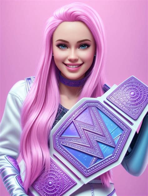 Liv Morgan Pink hair and Purple Blue White belt by deanodriscoll on ...