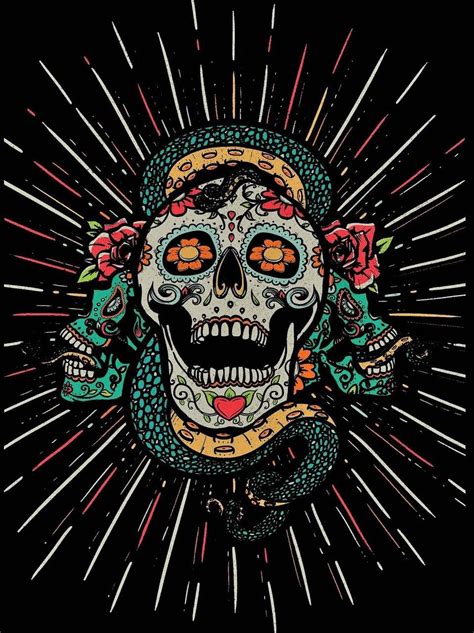 Mexican Skull Art Wallpaper