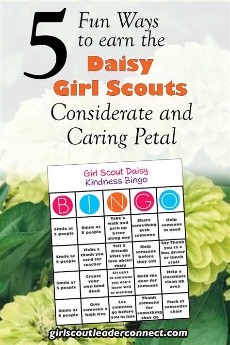 5 Fun Activities To Earn The Considerate and Caring Petal | Daisy girl ...