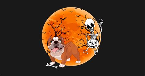 Funny Bulldog Dog Skeleton Halloween Costume Pet Gift - Bulldog Dog ...