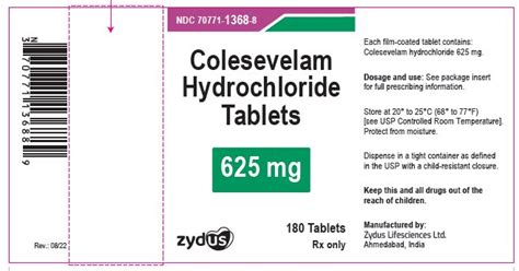 COLESEVELAM HYDROCHLORIDE TABLETS