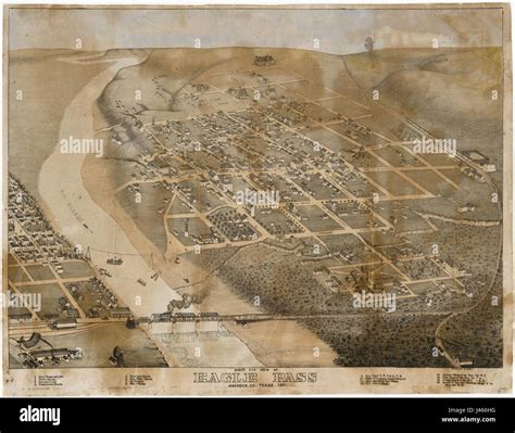 Old map Eagle Pass 1887 Stock Photo - Alamy