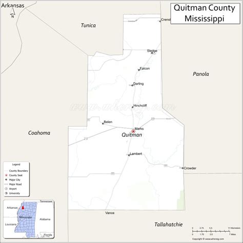 Quitman County Map, Mississippi - Where is Located, Cities, Population, Highways & Facts