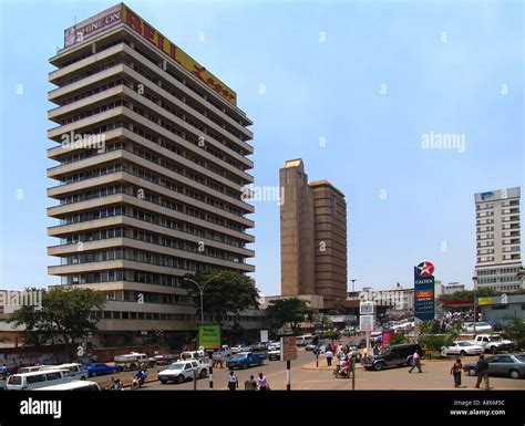 One of the main streets of Kampala capital city of Uganda East Africa ...