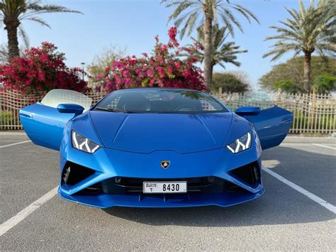 Rent Lamborghini Huracan EVO Convertible Blue in Dubai - Big Boss ...