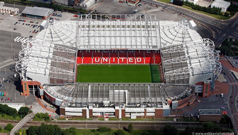 Old Trafford football stadium aerial photograph | aerial photographs of Great Britain by ...