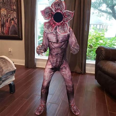 Kids Stranger Things Demogorgon Cosplay Costume Halloween Jumpsuit Head Mask ...