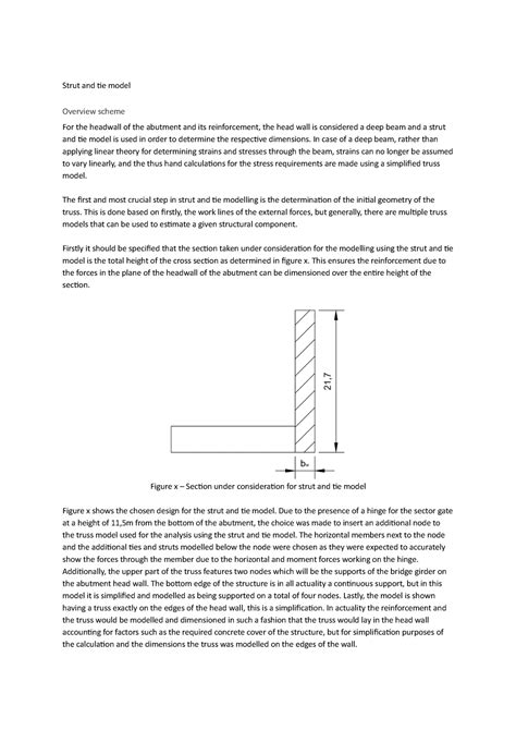 Example strut and tie model HS1 exercise - Strut and tie model Overview ...