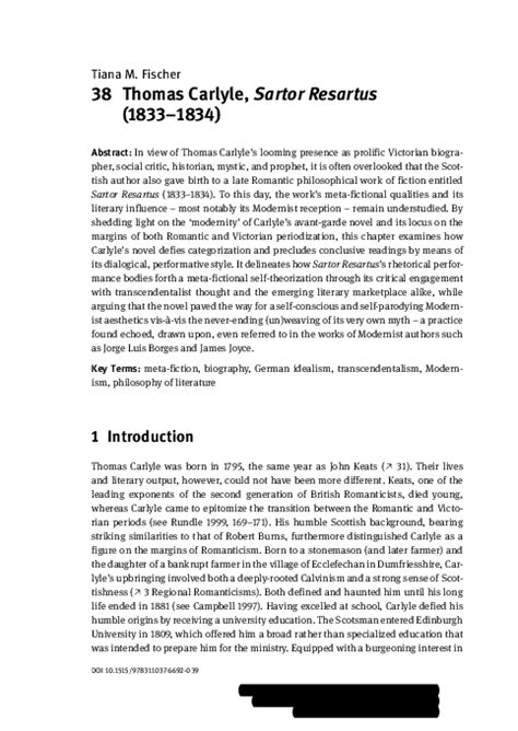 (PDF) Thomas Carlyle, Sartor Resartus (1833–1834)