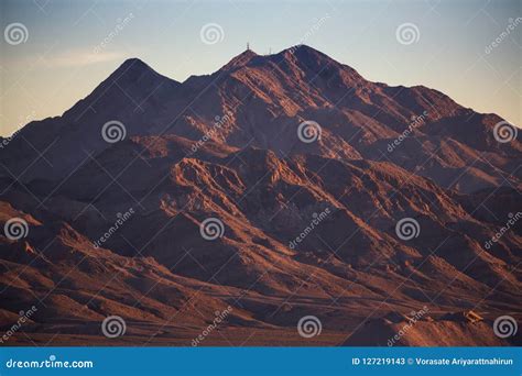 View of Mountain in Las Vegas with Sunset Stock Image - Image of ...