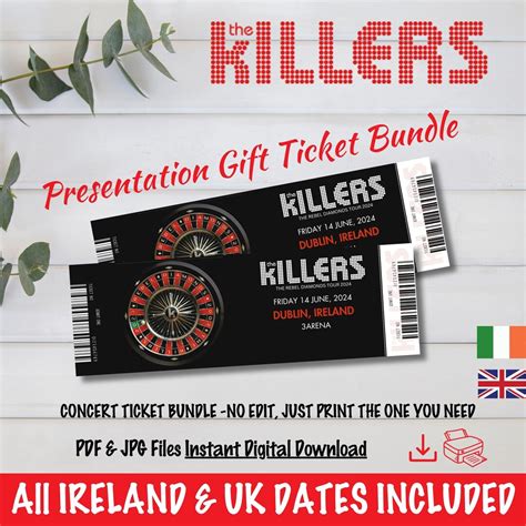 The Killers Rebel Diamonds Tour 2024 Presentation Gift Ticket Bundle ...