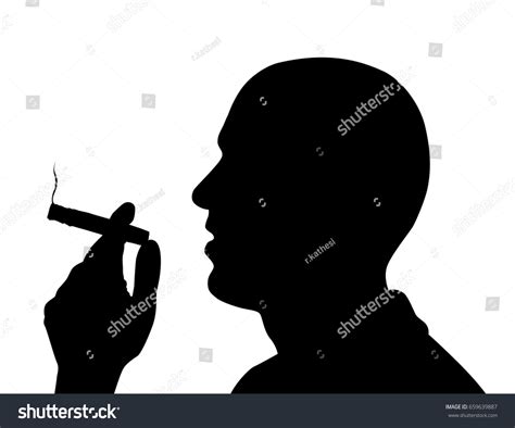 Black Vector Silhouette Man Smoking Cigar Stock Vector (Royalty Free ...