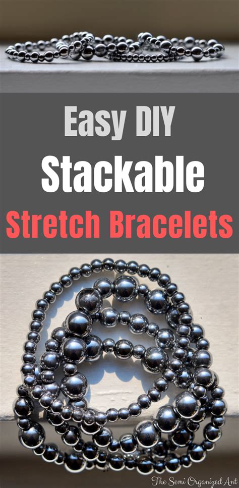 Easy DIY Stackable Stretch Bracelets - The Semi Organized Ant