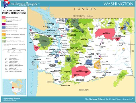 Map of Washington (Map Federal Lands and Indian Reservations) : Worldofmaps.net - online Maps ...