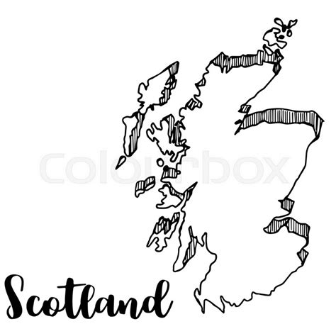 Hand drawn of Scotland map, vector ... | Stock vector | Colourbox