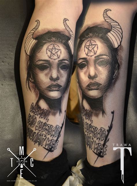 demon girl tattoo | Tatuaje electrónico